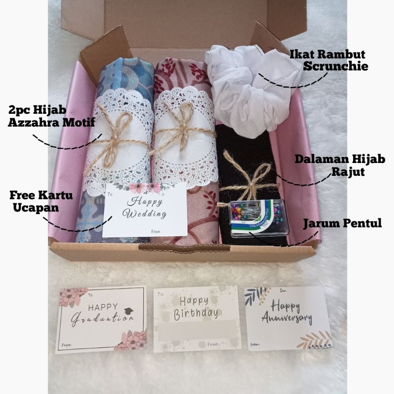 

HAMPERS HIJAB MOTIF GIFT BOX| HAMPERS EID MUBARAK PERNIKAHAN ULANG TAHUN | GIFT BOX CEWEK