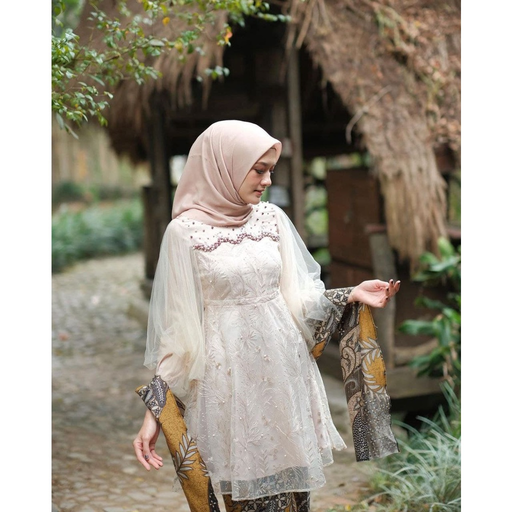 BANTING HARGA - SET LUNA KEBAYA TUNIK PLUS ROK DAN SELENDANG BATIK PREMIUM MAXY//KEBAYA WANITA REMAJ