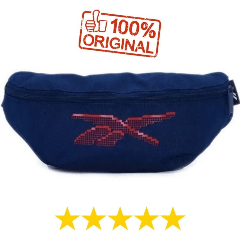 REEBOK Original Waist Bag - Tas Pinggang Olahraga Lari or Casual - Navy