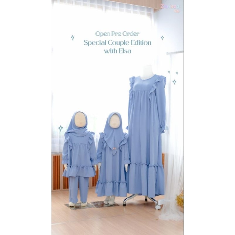 RIHAIA | Elsa Dress & One Set Polos by Zafinza Kids - Gamis Couple Set Ibu & Anak