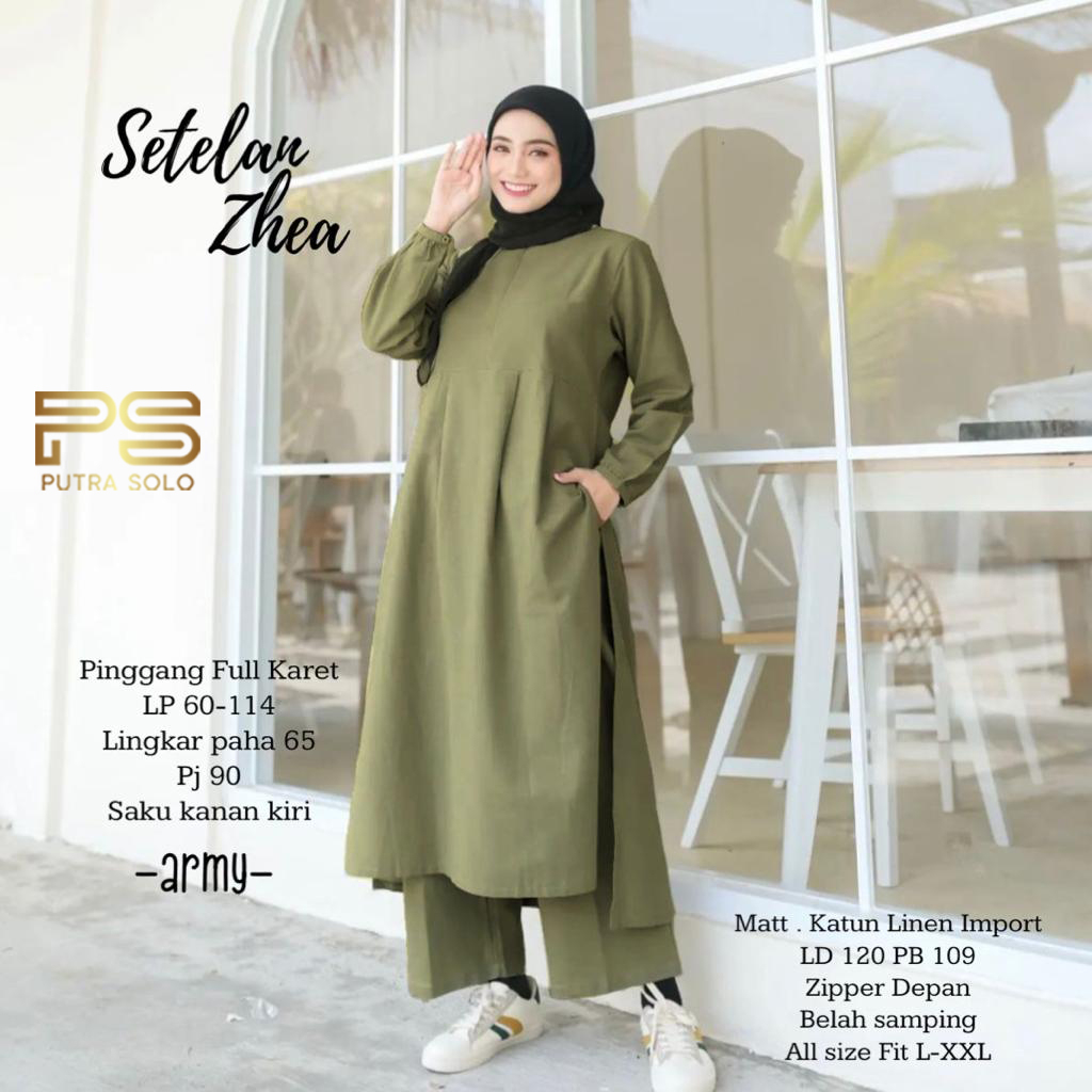 Zhea Setelan Baju Wanita Katun Linen Import LD 120 By Putra Solo