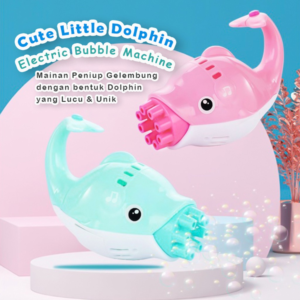 Bubble Gun Dolphin Bubble Mainan Mainan Anak Edukasi 64 Lubang  Anak Mainan Kekinian