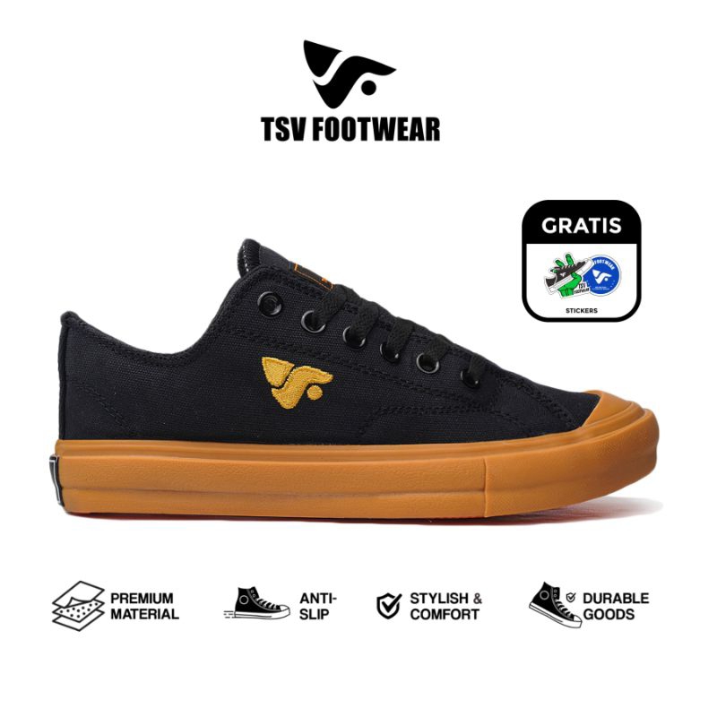 TSV FOOTWEAR RIVERY Black gum 39-43 Sepatu sneakers pria lokal brand original.SEPATU COWOK TERBARU O