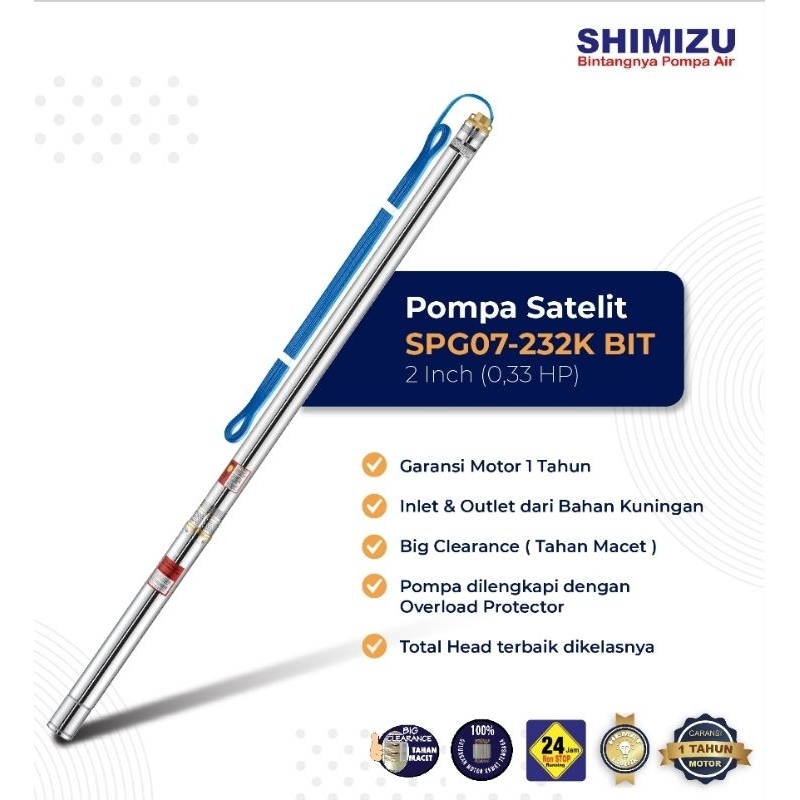 POMPA CELUP SUBMERSIBLE PUMP 2" SPG 07-232K BIT  SHIMIZU