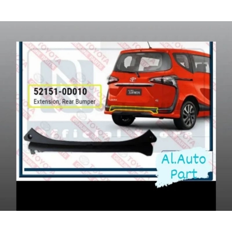 Cover Bumper Belakang Sienta Extension Moulding Bumper Belakang Sienta Original