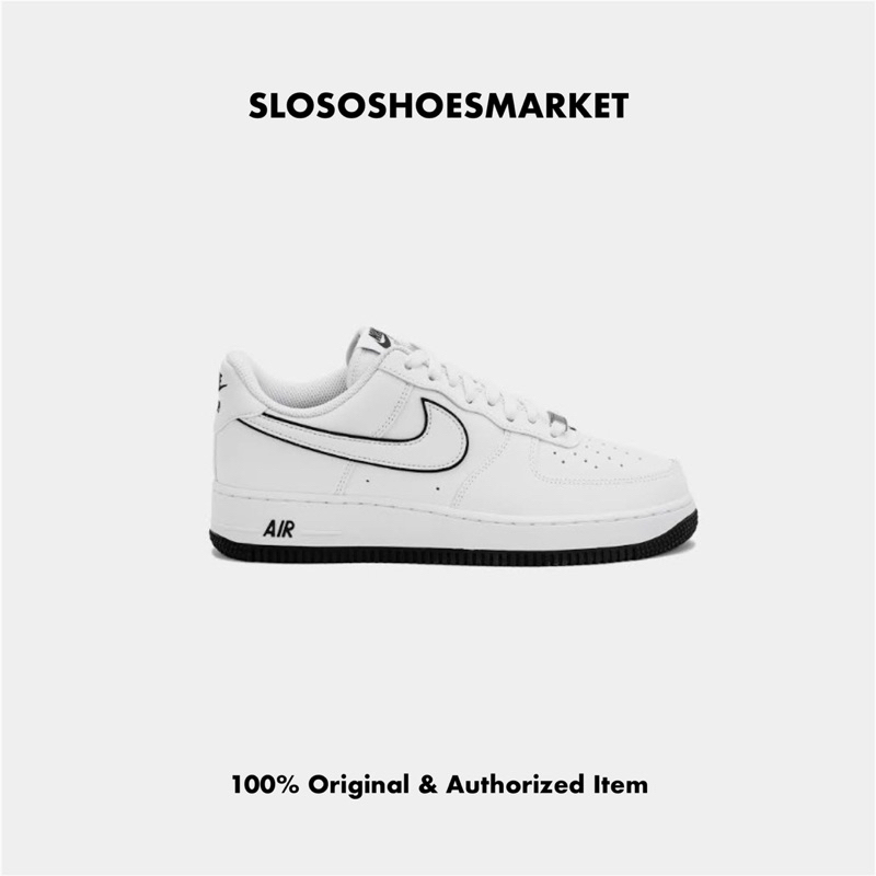 Sneakers Fashion Pria Nike Air Force 1 White Black - 100% Original / RESMI