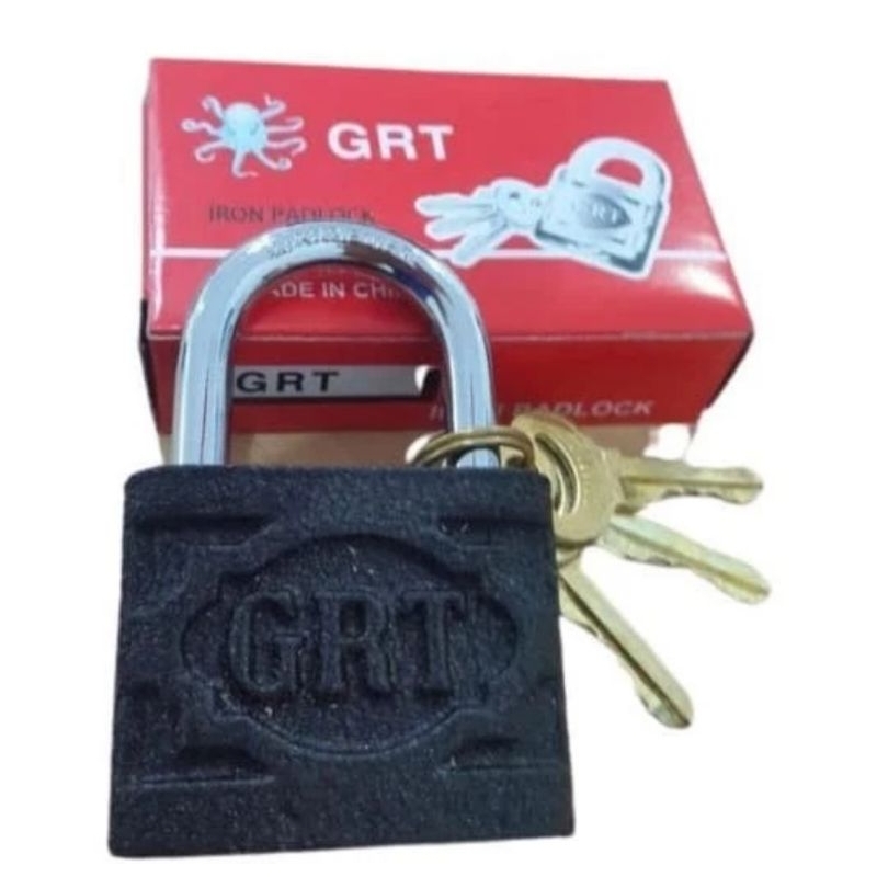 Gembok Hitam 75 mm Merk GRT - Gembok Pagar Rumah Toko