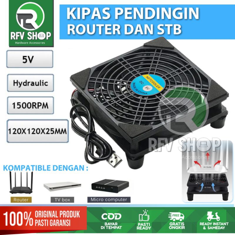 Kipas Pendingin 12x12cm FAN DC 5V untuk WiFi Router , STB , TV BOX