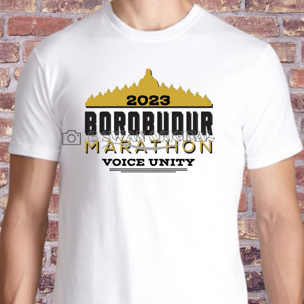Baju Kaos Pria Wanita Dewasa Borobudur Marathon 2023 Magelang Jawa Tengah Indonesia Unisex