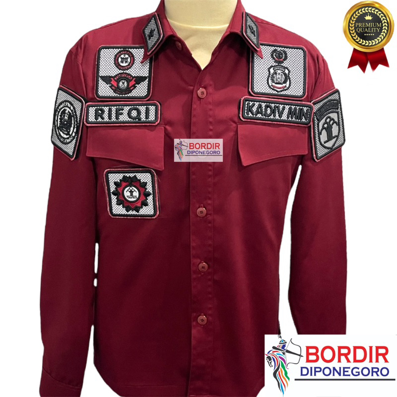 KEMEJA TACTICAL IMIGRASI | SERAGAM IMIGRASI TACTICAL WOOL PREMIUM KUMHAM MAROON SUPER ISTIMEWA | BAJ