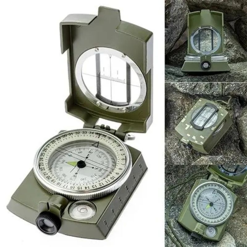 Kompas besi / kompas bidik militer TNI Brimob compas outdoor led light kompas pramuka