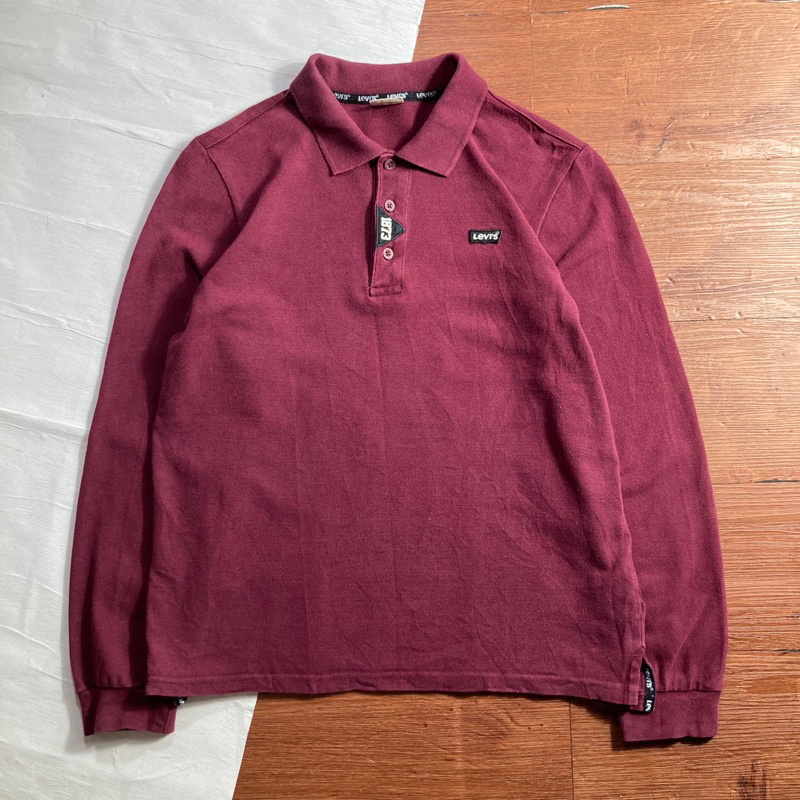 Polo Shirt Rugby Levis Basic Maroon Second Original