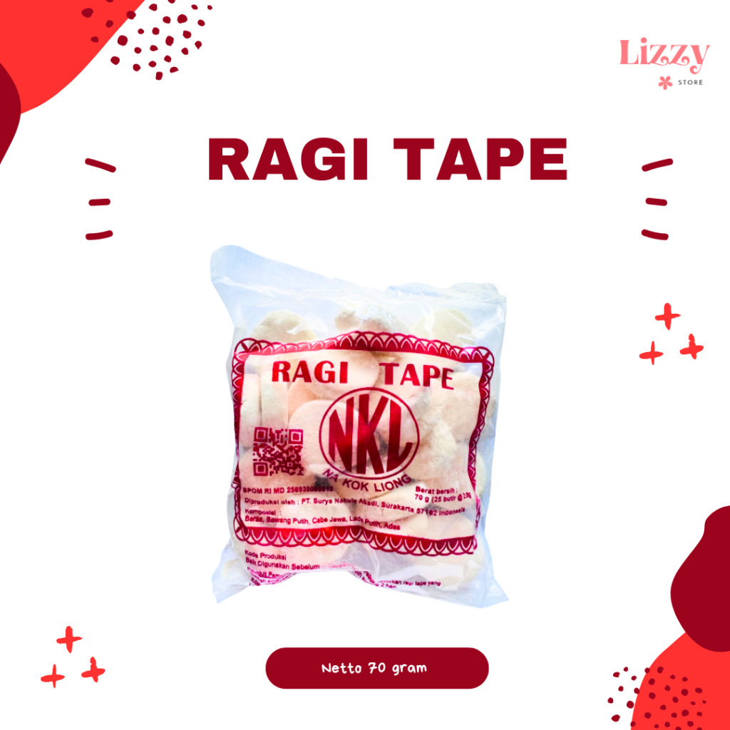 

Ragi Tape NKL Na Kok Liong Kemasan 70 gram (isi 25 butir @2.8gram)