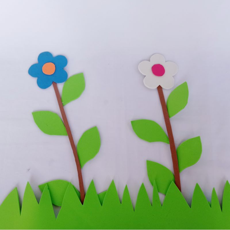 Hiasan Dinding Bunga Dan Rumput dari Busa Spon Eva