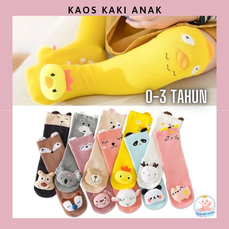 Kaos Kaki Bayi Panjang Model Boneka Selutut 0-3 Tahun