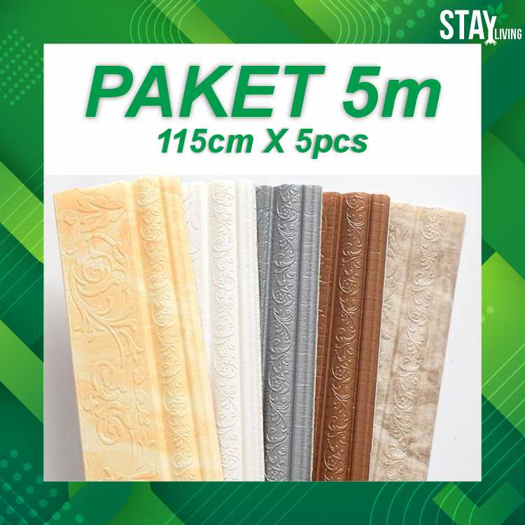 [PAKET 5m] Lis Wallpaper Dinding 3D Border Walpaper 3D Wallfoam Wall Border List Wallpaper DInding