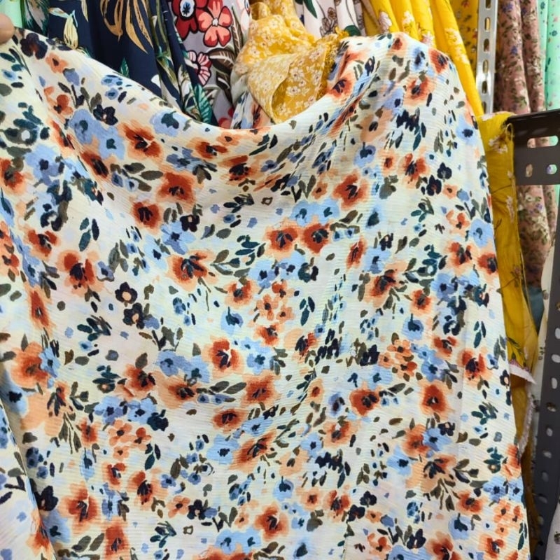 kainn katun silky - kain mukena - bahan silky motif