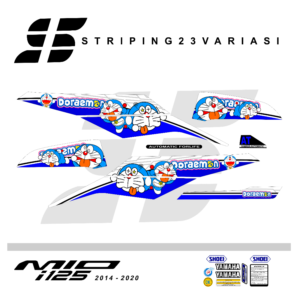STRIPING MIO i125 - MIO M3 2014 - 2020 GRAFIS  KARTUN DORAEMON 016
