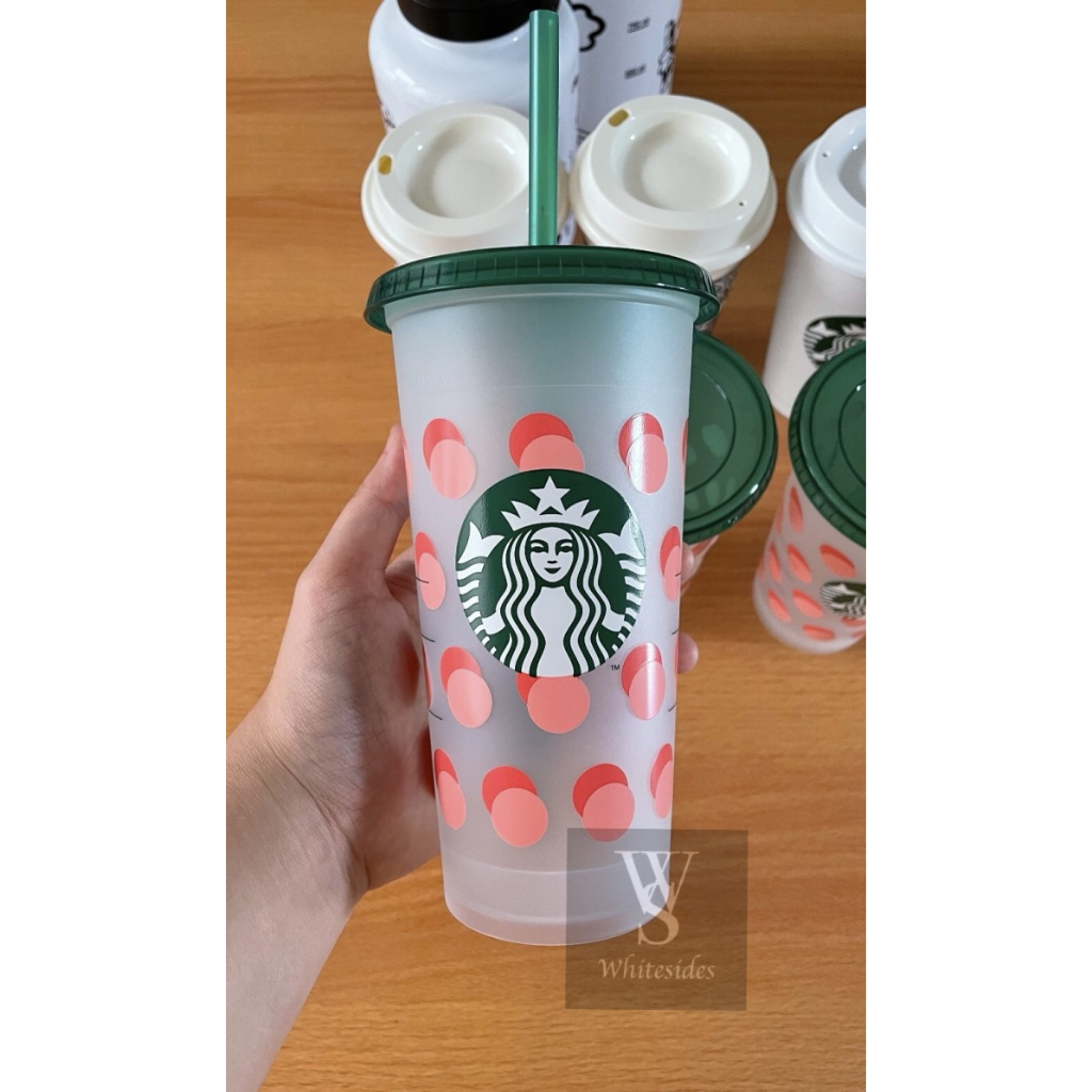 Strawberry Acai - Starbucks Tumbler Bottle Mug Gelas Botol Reusable Bling Cup Set Coffee Siren Winte