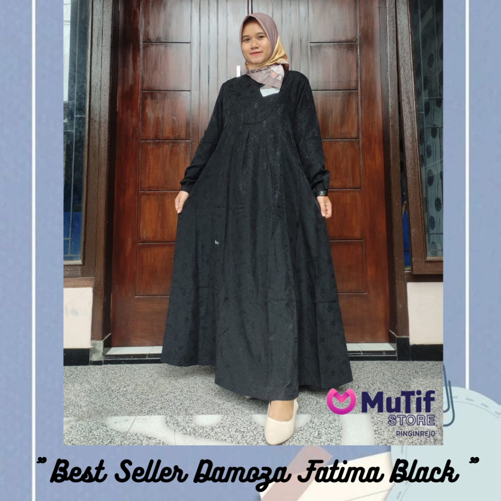 GAMIS FATIMA BLACK/ GAMIS HITAM DAMOZA/ GAMIS HITAM BRANDED/ GAMIS FATIMA DAMOZA/ GAMIS HITAM