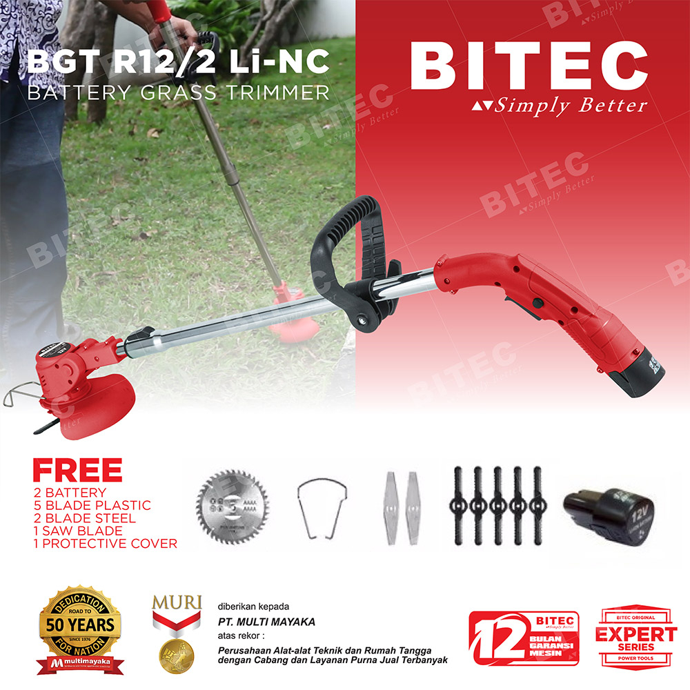 BITEC - ALAT POTONG RUMPUT / GRASS TRIMMER - BGT R12_2 Li-NC - GARANSI RESMI 1 THN