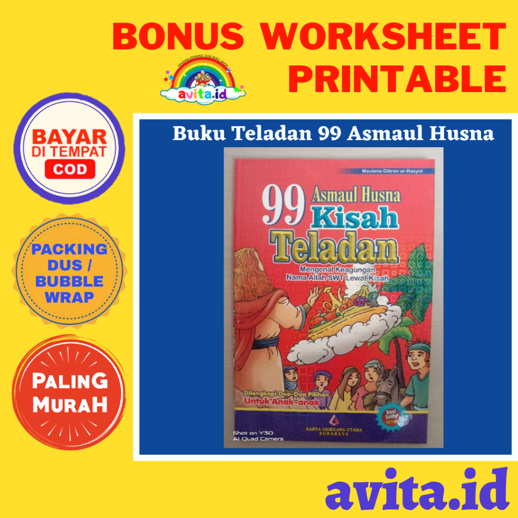 

avita.id TERMURAH Buku Kisah Teladan 99 Asmaul Husna FULL COLOUR BERGAMBAR