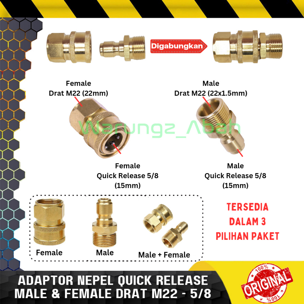 NEPEL NIPLE SAMBUNGAN QUICK RELEASE ADAPTOR ADAPTER KONEKTOR CONNECTOR KOPLER COUPLER NEPEL QUICK RE