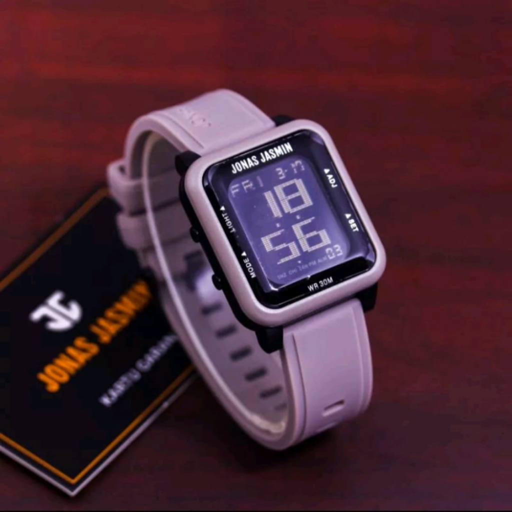 Jam tangan Pria Jonas Jasmin 5309M tali karet digital original