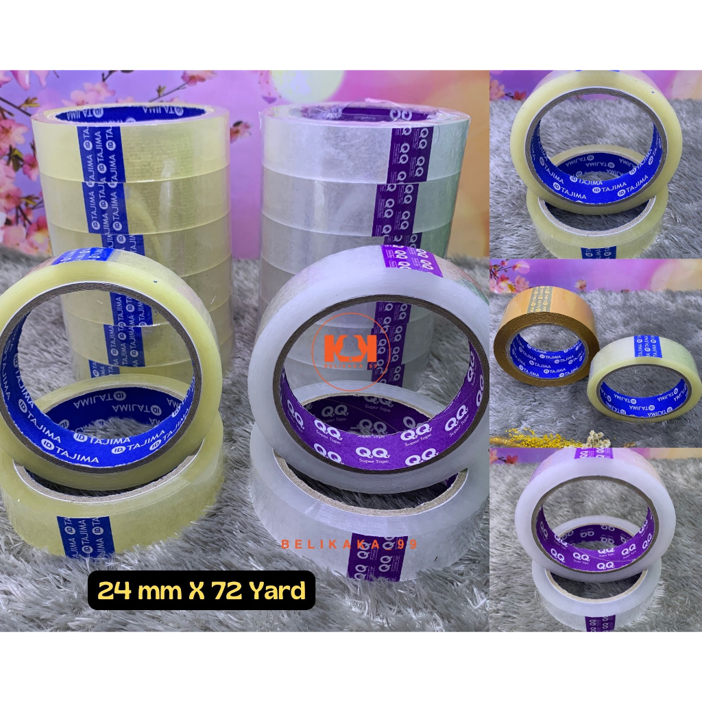 

(72 YARD X 24 MM) SOLASI BENING 1 INCH MEREK QQ DAN TAJIMA BLUE / SELOTIP BENING 1 INCH 72 YARD