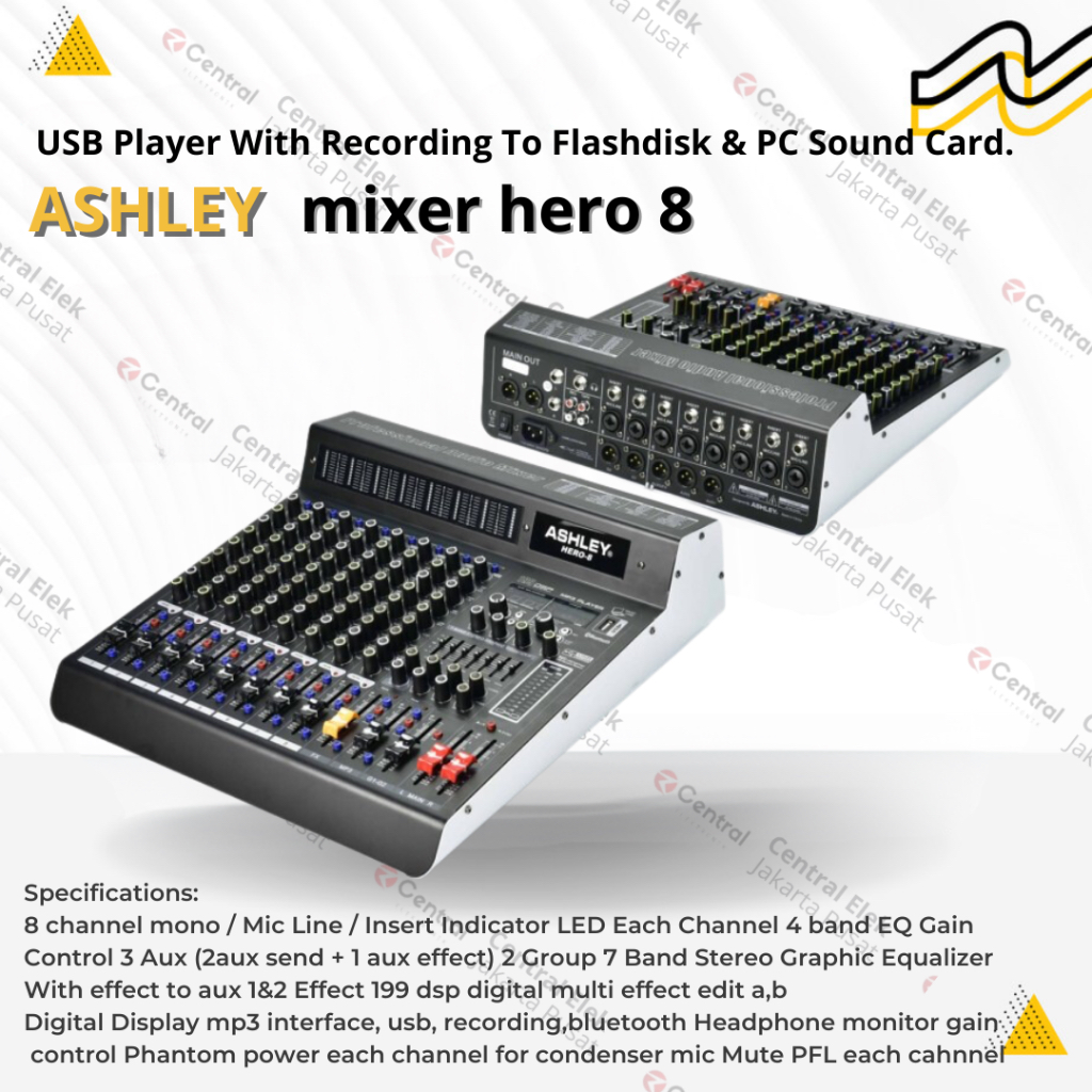 mixer ashley hero8 / hero 8 original 8 channel