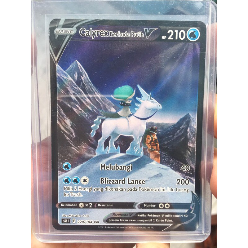 KARTU POKEMON TCG CALYREX BERKUDA PUTIH V CSR HOLO INDONESIA LANGKA
