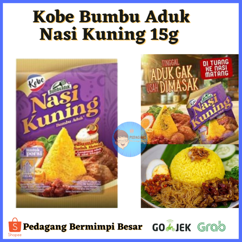 

Kobe Bumbu Nasi Kuning 15g/ Kobe Nasi Kuning/ Kobe Bumbu Aduk Nasi Kuning