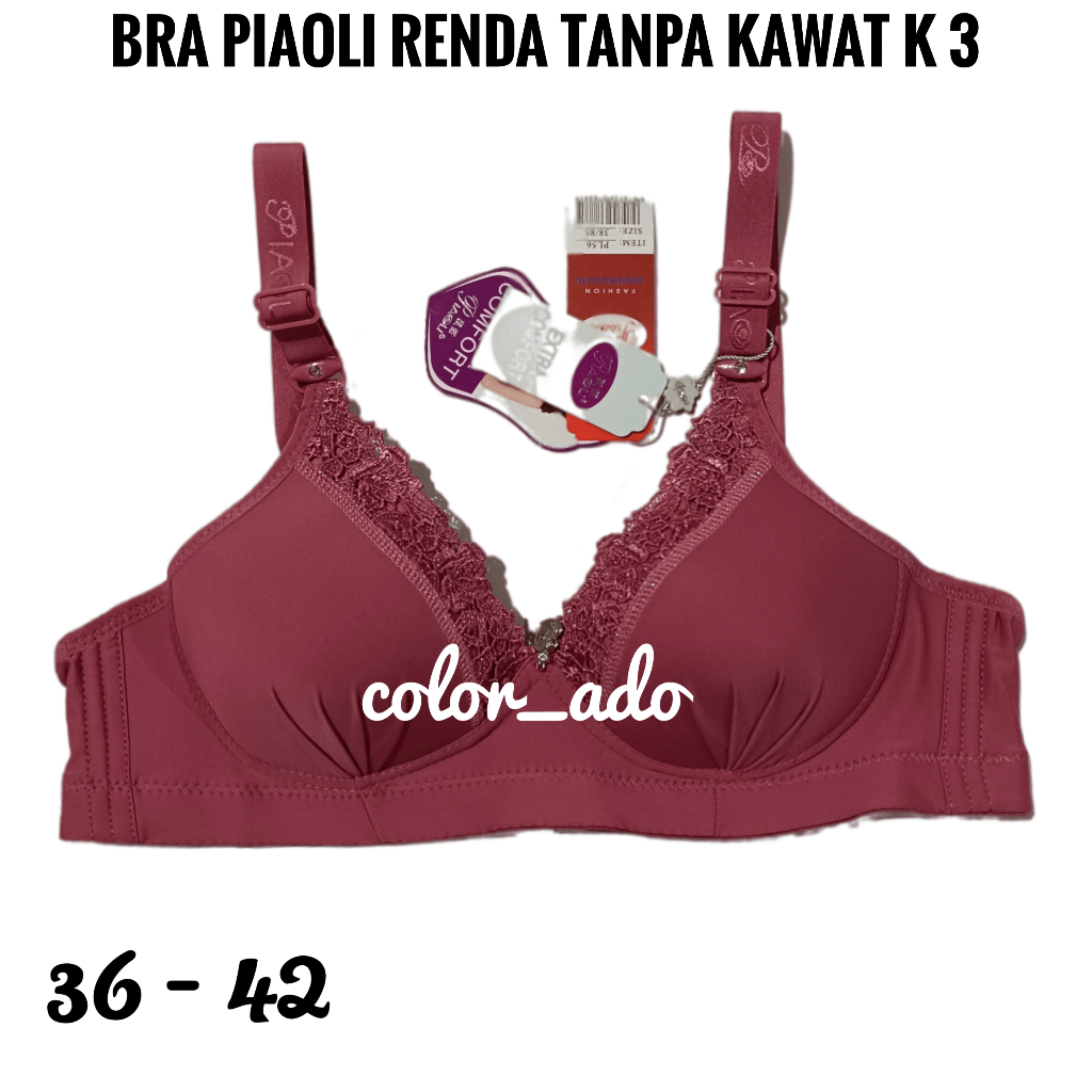 Bra Piaoli Renda BH Katun Tanpa Kawat Original Bra Wanita Import