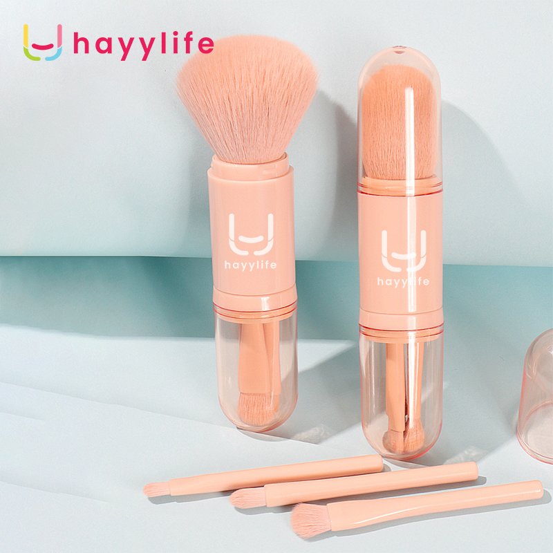SOOKA Kuas Make Up - bagian mata 4 in1 bisa ditarik portabel warna nude HL-BCB512