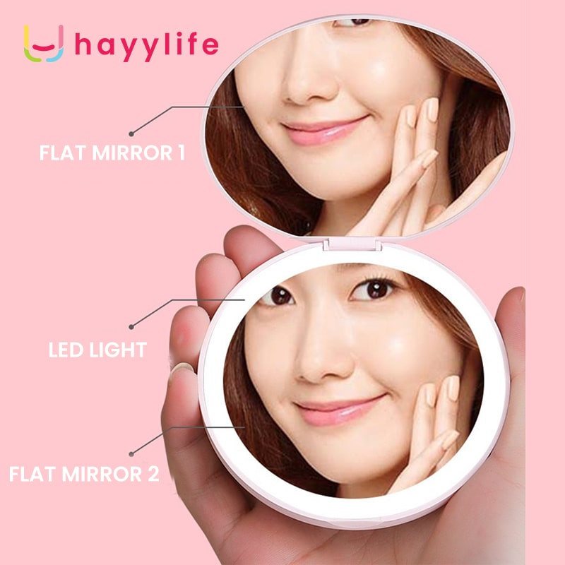 SOOKA Rechargeable Makeup Mirror - portabel LED cermin rias dengan cahaya  HL-BCB557