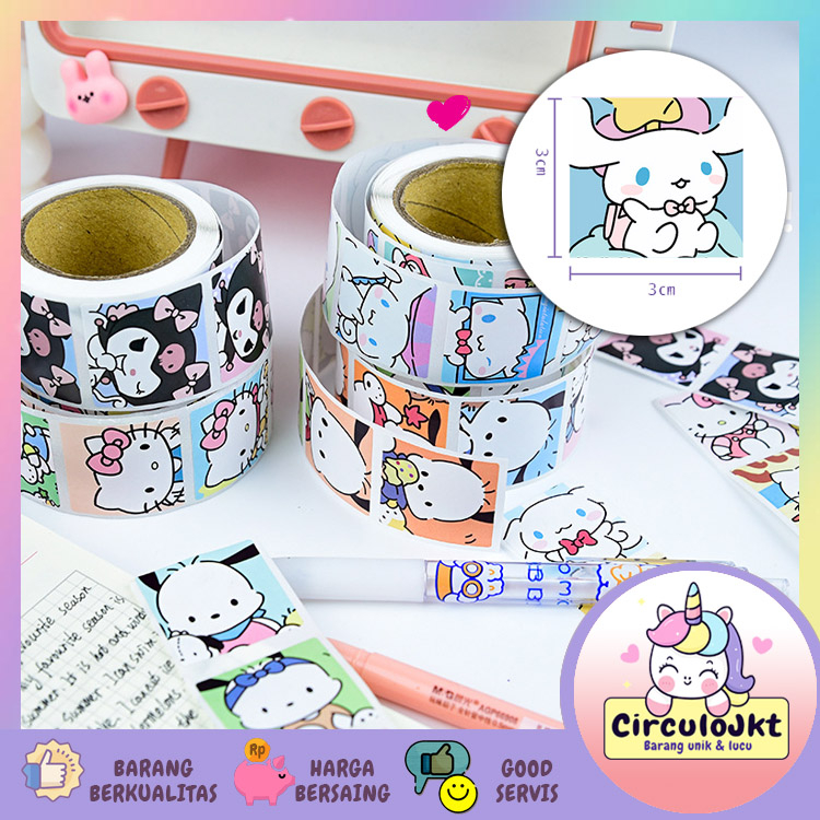 500 Pcs/Roll Sanrio Hadiah Stiker Lucu Sanrio Cinnamoroll Desain Kartun Diary Scrapbooking Stiker Festival Ulang Tahun Pesta Hadiah