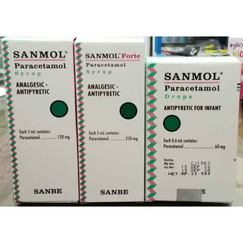 Sanmol Drops Paracetamol 60mg 15ml | Sanmol Sirup Paracetamol 120mg 60ml | Sanmol sirup Forte Parace