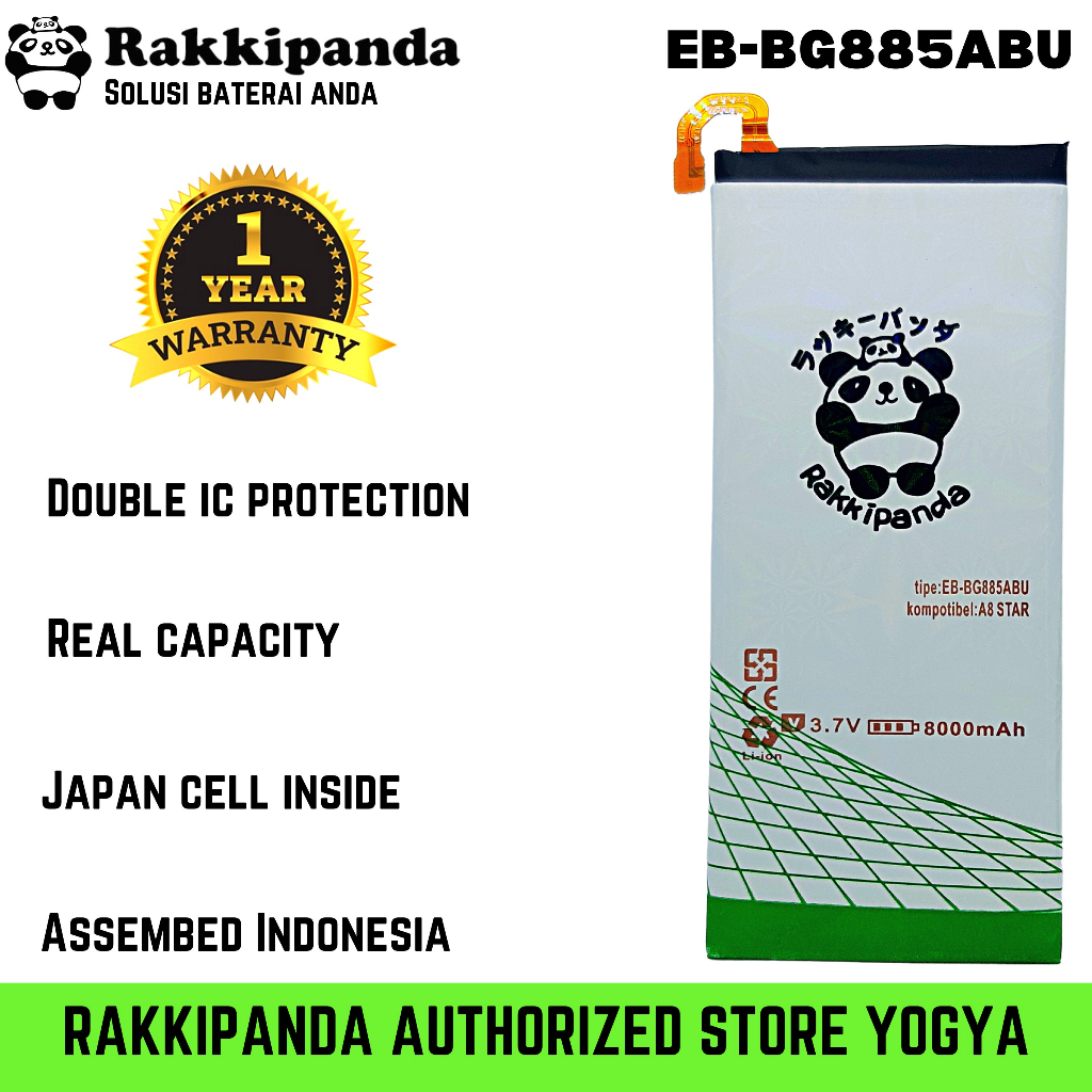 Baterai HP Rakkipanda EB-BG885ABU Galaxy A8 STAR Batre Bergaransi