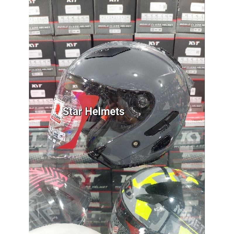Helm KYT Galaxy Flat R Solid Gorilla Grey Glossy
