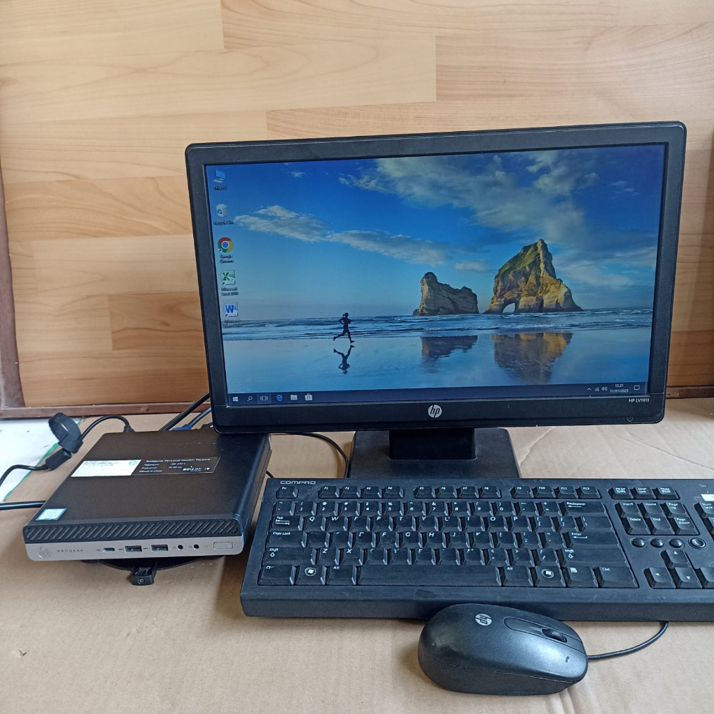 PC mini Hp G5 core i3 fullset Monitor 19 inch siap pakai
