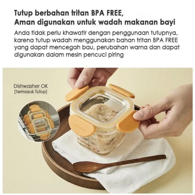 WADAH MPASI / BABY FOOD CONTAINER LOCKNLOCK OVEN GLASS SILICONE CAP BABY FOOD CONTAINER / WADAH KACA