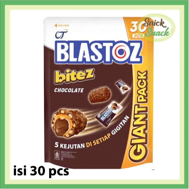 

Wafer Blastoz Bitez Giant Pack 30 pcs Coklat Crispy Party Size Share