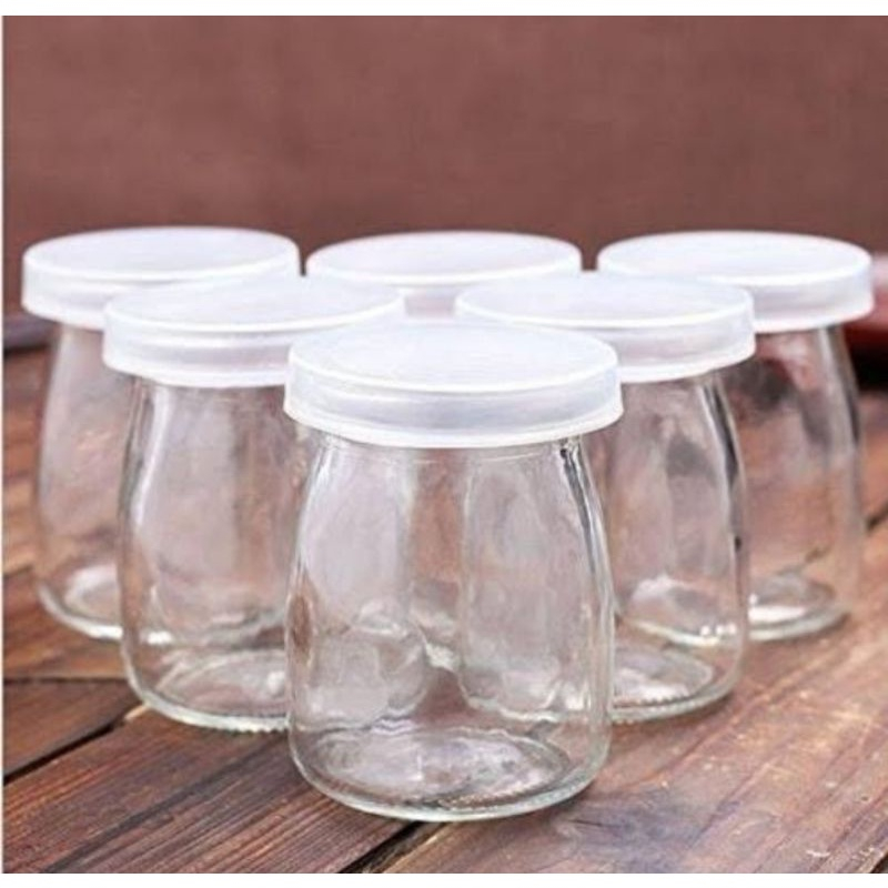 / 10 pcs 100ML BOTOL JAR PUDING 100ML NEW + TUTUP // BOTOL JAR PUDING KACA 100ML / GROSIR BOTOL PUDI
