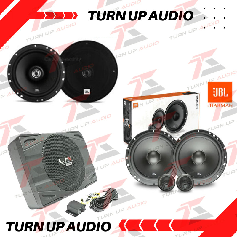 Paket audio mobil JBL by Harman kardon + Subwoofer kolong Original New speaker pintu depan belakang 