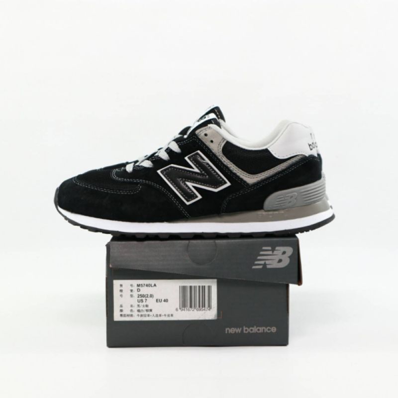 Sepatu Sneakers nB 574 Classic Black grey Premium import