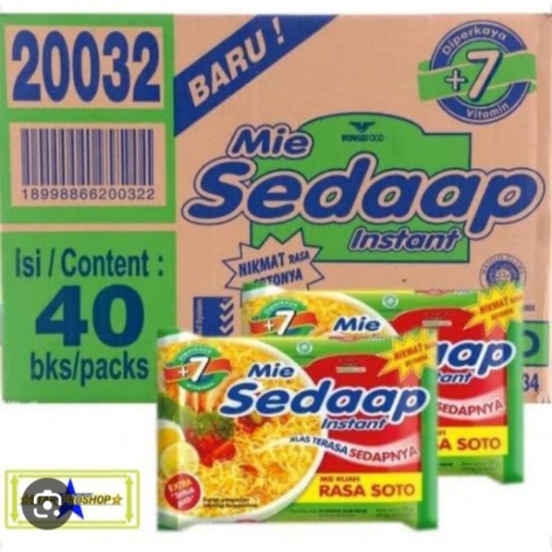 

1 dus mie sedap kuah