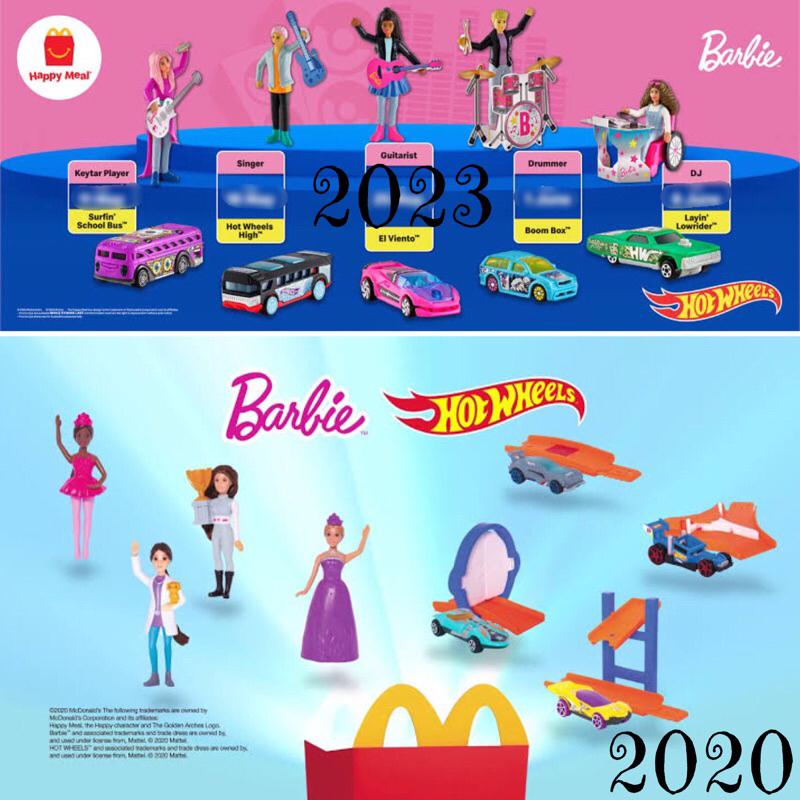 Mainan Happy meal toys McD Barbie Hotwheels Hot wheels 2020 2023 McDonald toy baru new segel sealed 