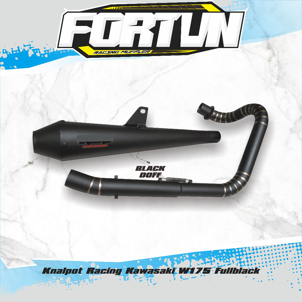 Knalpot Racing Kawasaki W175 Fullblack - Fortun Knalpot