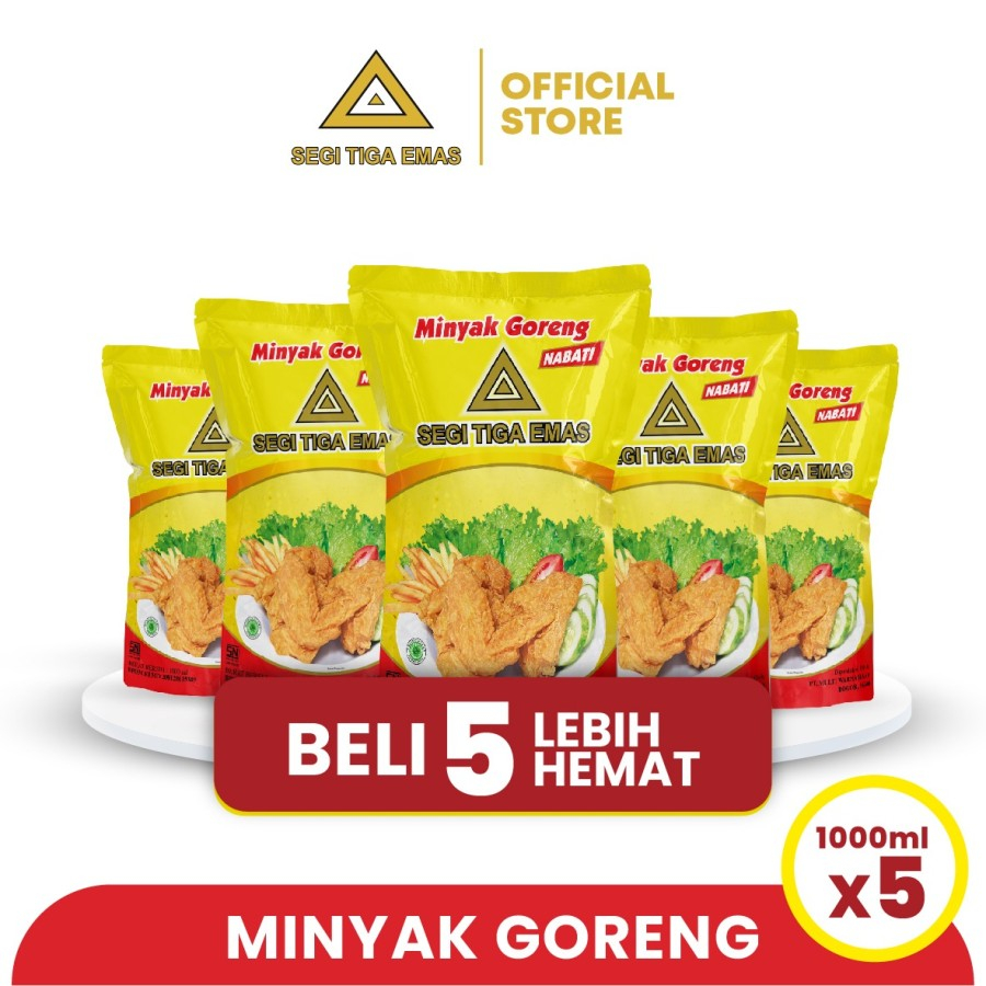 

Minyak Goreng Segi Tiga Emas Multipack 1 Liter ( 5 pcs )