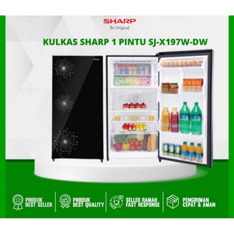 KULKAS SHARP 1 PINTU DOUBLE FREEZER SHARP SJ-X197